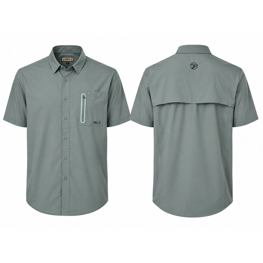 Gillz Performance Fishing Shirt 2XL Sea Green Button Up Vented Stretch